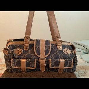 Celine Macadam Pocket Denim satchels bag